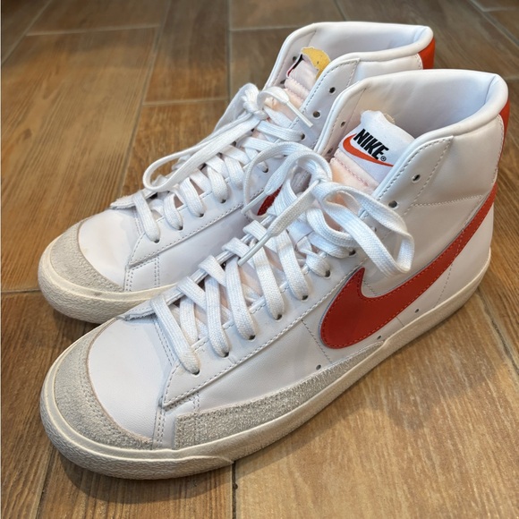 Nike Shoes - Nike White and Red High-Top Sneakers